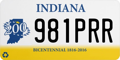 IN license plate 981PRR