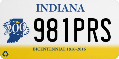 IN license plate 981PRS