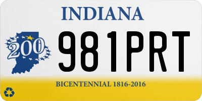 IN license plate 981PRT