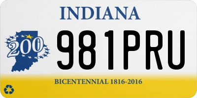 IN license plate 981PRU