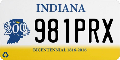 IN license plate 981PRX