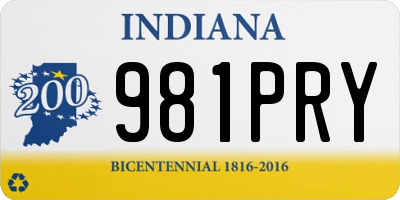 IN license plate 981PRY