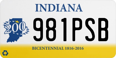 IN license plate 981PSB