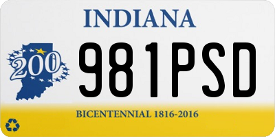 IN license plate 981PSD