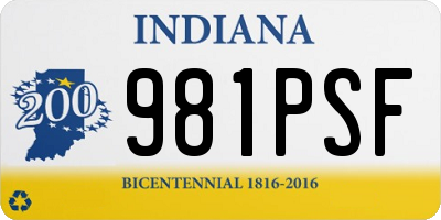 IN license plate 981PSF