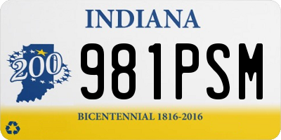 IN license plate 981PSM