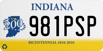 IN license plate 981PSP