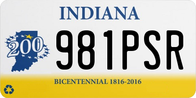 IN license plate 981PSR