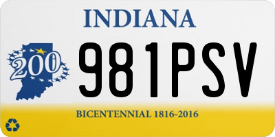 IN license plate 981PSV