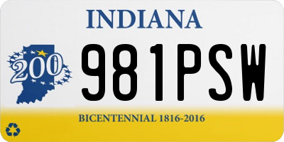 IN license plate 981PSW