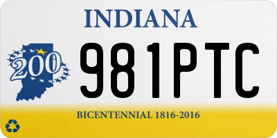 IN license plate 981PTC