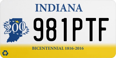 IN license plate 981PTF