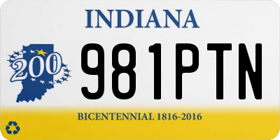 IN license plate 981PTN