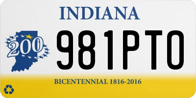 IN license plate 981PTO