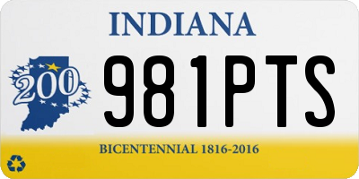 IN license plate 981PTS