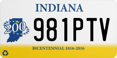 IN license plate 981PTV