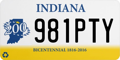 IN license plate 981PTY