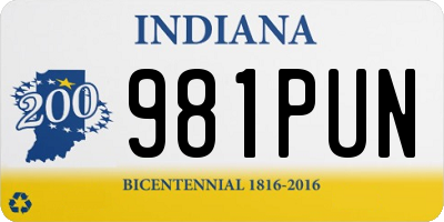 IN license plate 981PUN