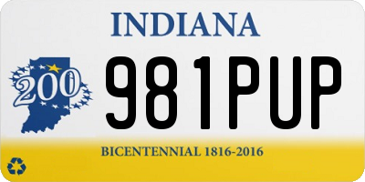 IN license plate 981PUP