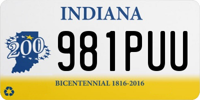 IN license plate 981PUU