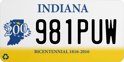 IN license plate 981PUW