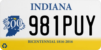 IN license plate 981PUY