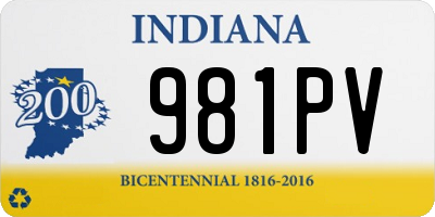 IN license plate 981PV