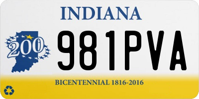 IN license plate 981PVA
