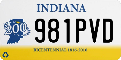 IN license plate 981PVD