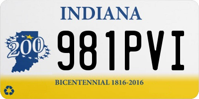 IN license plate 981PVI