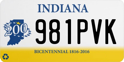 IN license plate 981PVK