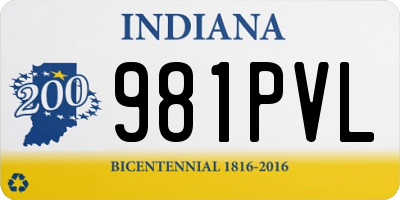 IN license plate 981PVL
