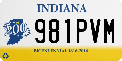 IN license plate 981PVM