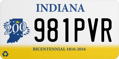 IN license plate 981PVR
