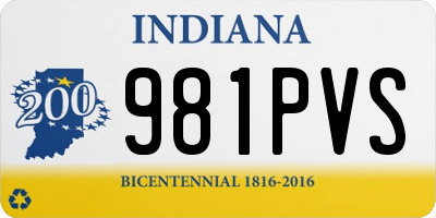 IN license plate 981PVS