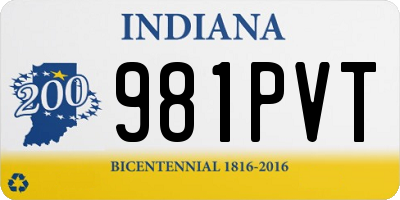 IN license plate 981PVT