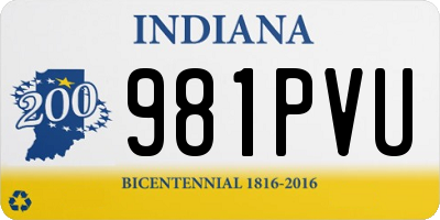 IN license plate 981PVU