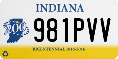 IN license plate 981PVV