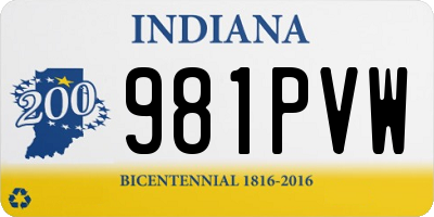 IN license plate 981PVW