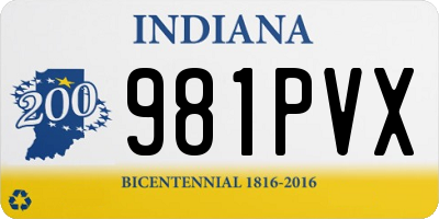 IN license plate 981PVX