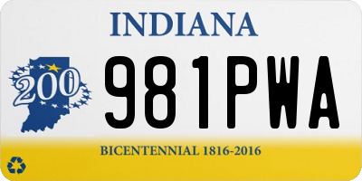 IN license plate 981PWA
