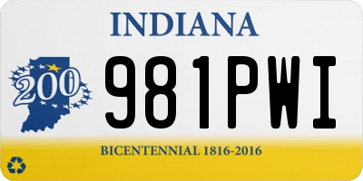 IN license plate 981PWI