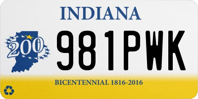 IN license plate 981PWK