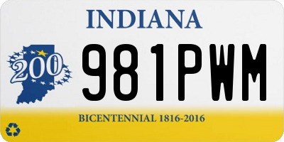 IN license plate 981PWM