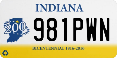 IN license plate 981PWN