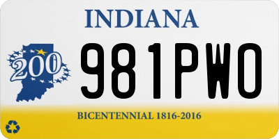 IN license plate 981PWO