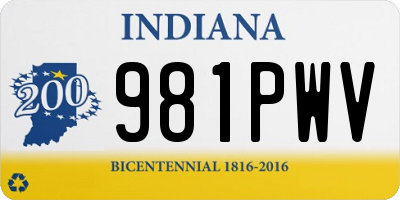 IN license plate 981PWV