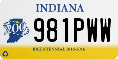 IN license plate 981PWW