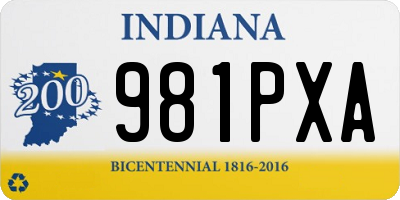 IN license plate 981PXA