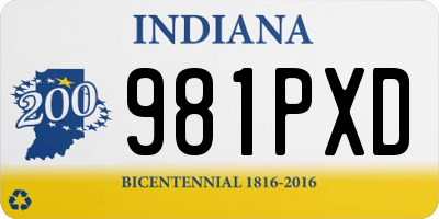 IN license plate 981PXD